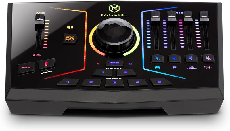 M-Audio M-Game RGB DUAL USB Streaming Interface with RGB LED Lighting, Voice FX, and Sampler