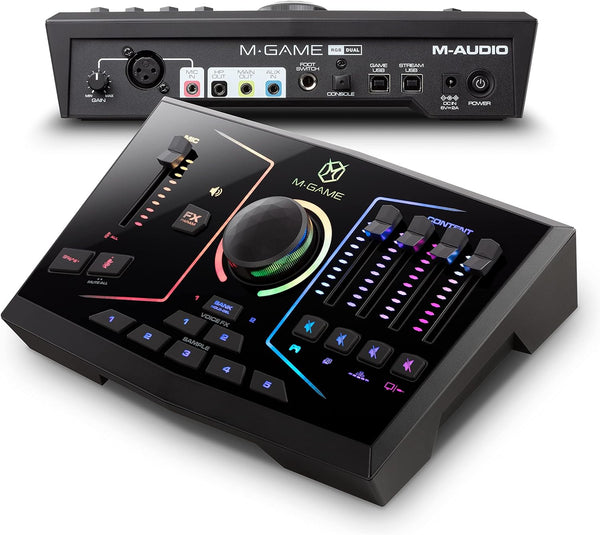 M-Audio M-Game RGB DUAL USB Streaming Interface with RGB LED Lighting, Voice FX, and Sampler