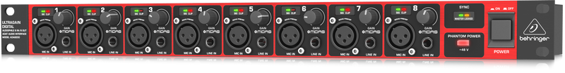 Behringer Audio Interface Behringer Audiophile 8 In/8 Out ADAT Audio Interface with Midas Mic Preamplifiers ADA8200 Buy on Feesheh