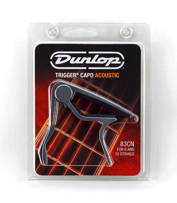 Dunlop 83CN Trigger Action Capo For Curved Acoustic Fingerboards Nickel