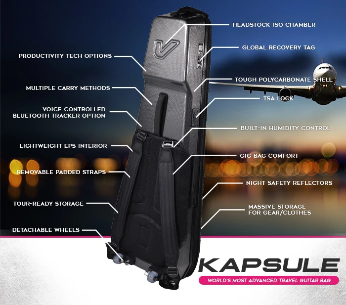 Gruv Bass Guitar Accessories Gruv Kapsule - Worlds Most Advanced Electric Bass Guitar Bag KAPSULE-EB-BLK Buy on Feesheh
