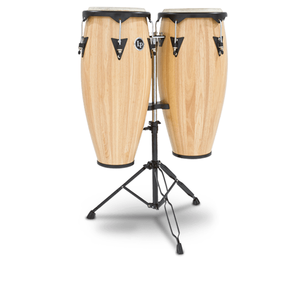 LP Percussion Oak Natural LP City 10 - 11" Conga Set OAK  With Black Hardware & Double Stand LP646NY-AW Buy on Feesheh