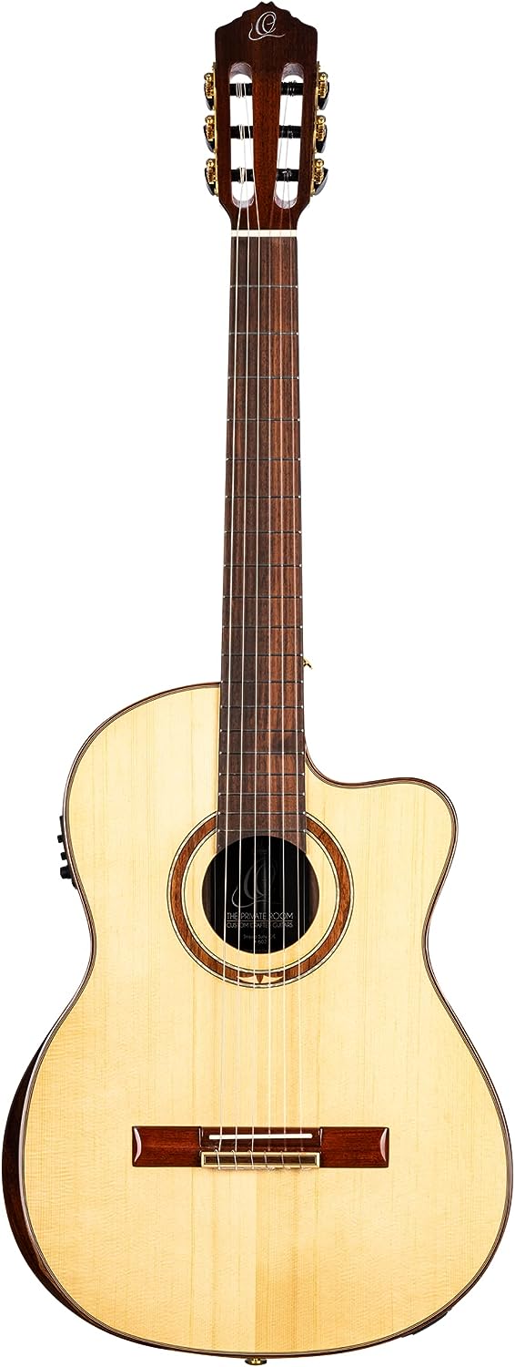 Ortega Acoustic Guitar Ortega Private Room 4/4 Slim Neck Nylon String Guitar, Includes Deluxe Gig Bag STRIPEDSU.C/E Buy on Feesheh