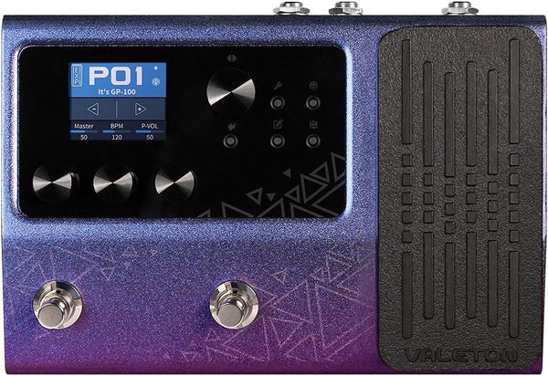 Valeton Valeton GP-100 Guitar Bass Amp Modeling IR Cabinets Simulation Multi Language Multi-Effects with Expression Pedal Stereo OTG USB Audio Interface (Violet) GP-100VT Buy on Feesheh