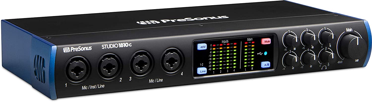 PreSonus Studio 24c USB-C Audio Interface 24-bit / 192 kHz 2x2 USB-C  Compatible Audio Interface - 673454007910