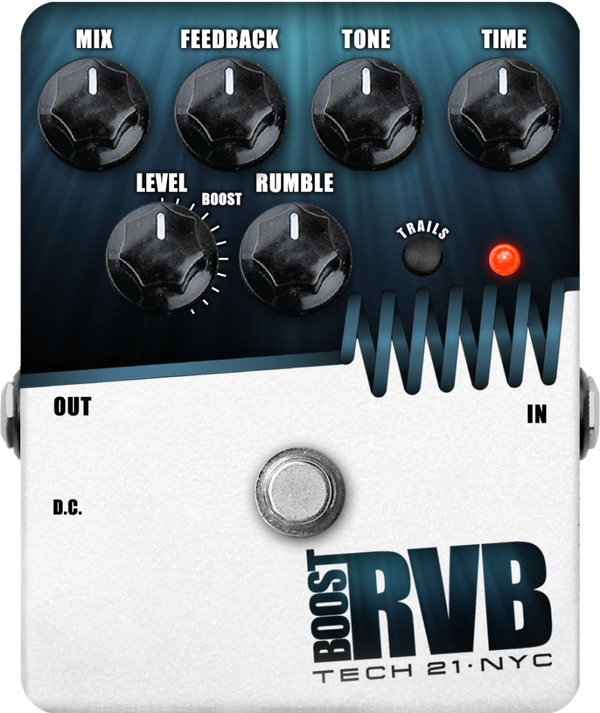 Tech21 Guitar Pedals & Effects Tech21 Boost RVB - Analog Reverb Emulator with Clean Boost, Trails (v2) RVBT-V2 Buy on Feesheh
