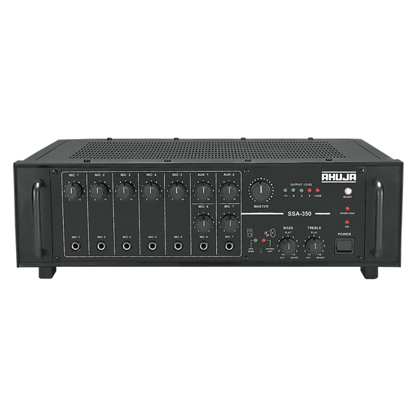 Ahuja Microphone Amplifiers Ahuja PA Amplifier 350W RMS w/ 7-Microphone 2-Aux Input and Impedance/voltage Output - SSA350 SSA350 Buy on Feesheh