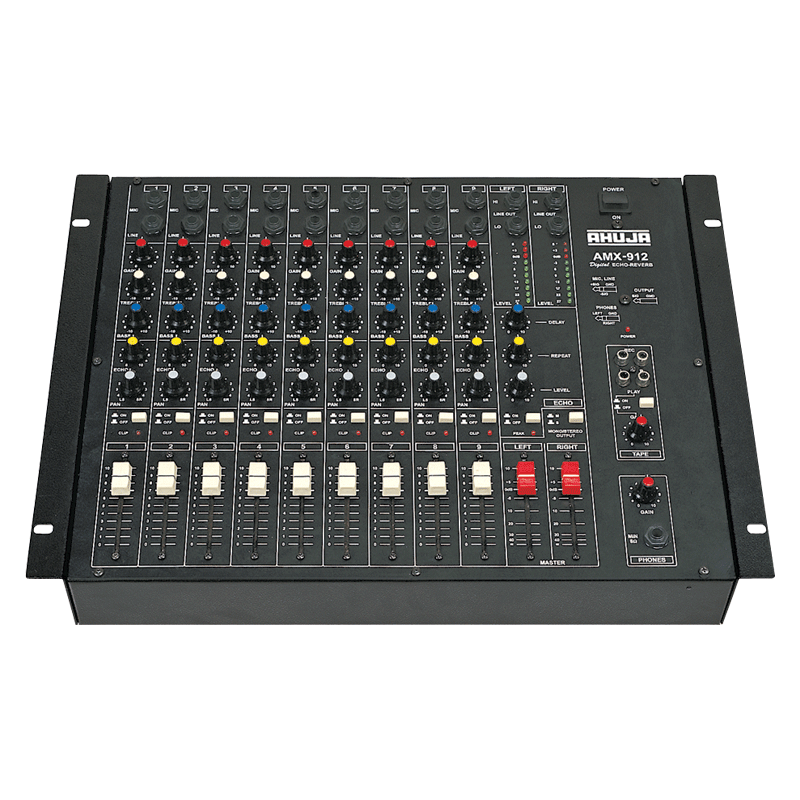 Ahuja Mixers Ahuja Mixer Audio 9 CH 9Mono Input w/ Echo Reverb Effects - AMX912 AMX912 Buy on Feesheh