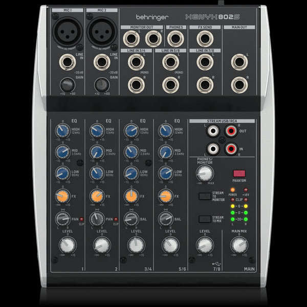 Behringer Behringer XENYX 802S Premium Analog 8-Input Mixer with USB Streaming Interface 802S Buy on Feesheh