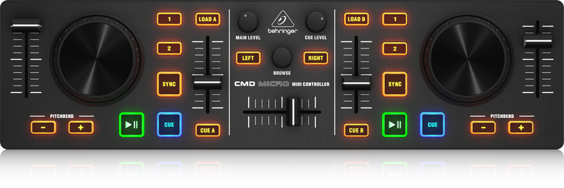 Behringer DJ Controller Behringer CMD MICRO Compact 2-Deck DJ MIDI Controller CMDMICRO Buy on Feesheh