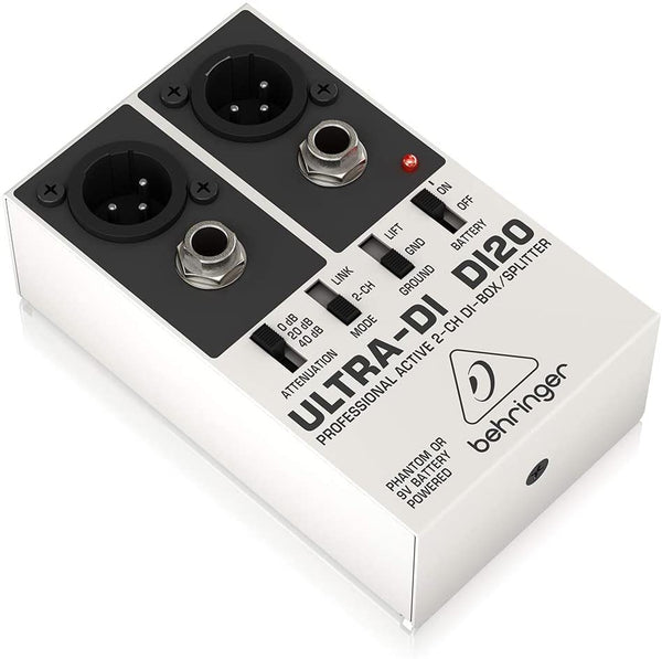 Behringer Pro Audio Accessories Behringer Ultra-DI DI20 2-channel Active Direct Box / Splitter DI20 Buy on Feesheh