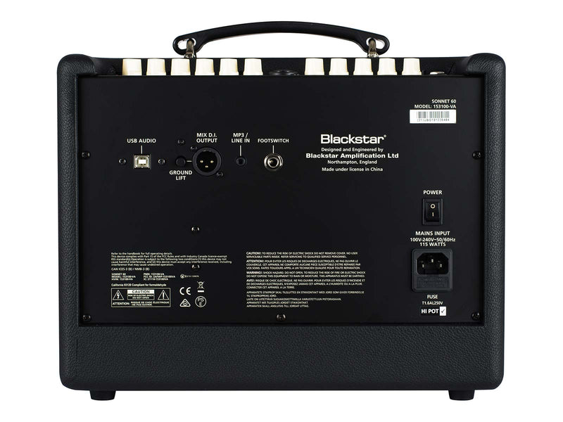 Blackstar Guitar Amplifiers Blackstar Sonnet 60 -1 x 6.5”/1 x 1” 60 Watt Black Acoustic Guitar Combo Amplifier BA153010 Buy on Feesheh