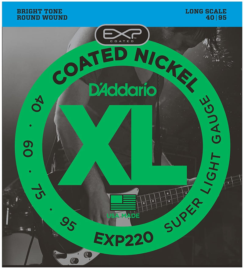 D'Addario Bass Guitar Strings D'Addario EXP220 Coated Bass Guitar Strings, Super Light EXP220 Buy on Feesheh