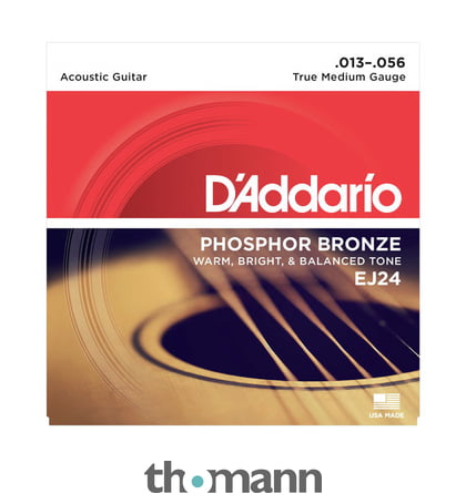 D’Addario D’Addario EJ24 Phosphor Bronze Acoustic Guitar Strings, True Medium (1 Set) – Corrosion-Resistant Phosphor Bronze, Offers a Warm, Bright and Well-Balanced Acoustic Tone and Comfortable Playability EJ24 Buy on Feesheh