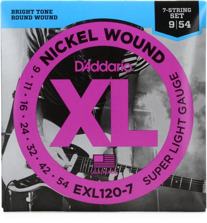 D'Addario D'Addario EXL120-7 XL Nickel Wound Electric Guitar Strings - .009-.054 Super Light 7-string EXL120-7 Buy on Feesheh