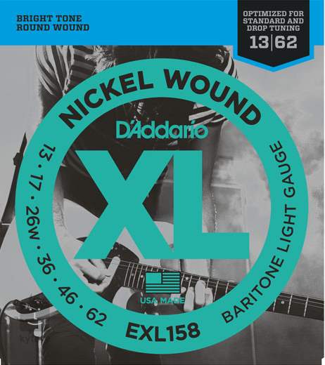 D'Addario D'Addario EXL158 XL Nickel Wound Electric Baritone Guitar Strings - .013-.062 Light EXL158 Buy on Feesheh