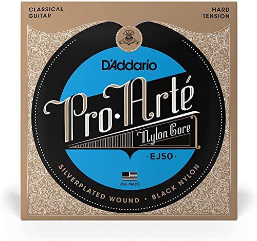 D’Addario D'Addario Guitar Strings Pro-Arte Classical Guitar Strings - EJ50 - Nylon Guitar Strings - Silver Plated Wound, Black Nylon Core - Hard Tension EJ50 Buy on Feesheh