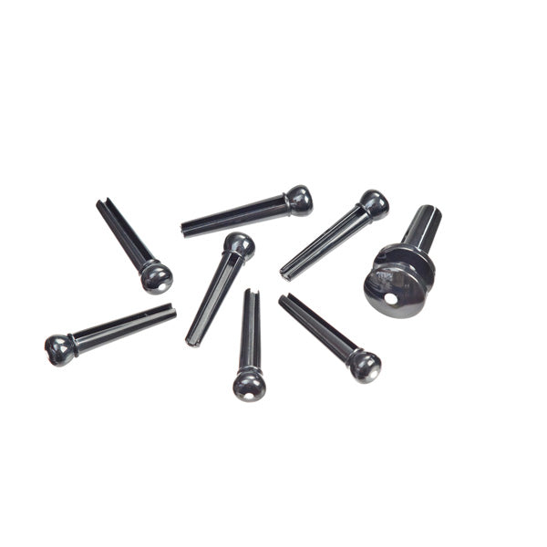 D'Addario D'Addario Plastic Bridge & End Pins Set PWPS10 Black with Ivory Dot PWPS10 Buy on Feesheh