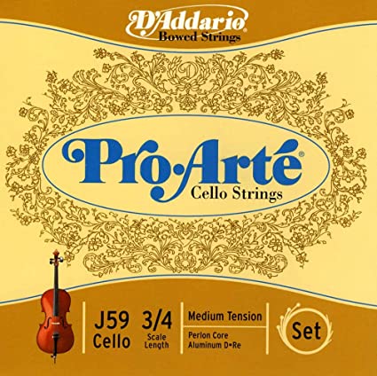 D'Addario D'Addario Pro-Arte Cello String Set, 3/4 Scale, Medium Tension J59 3/4M Buy on Feesheh