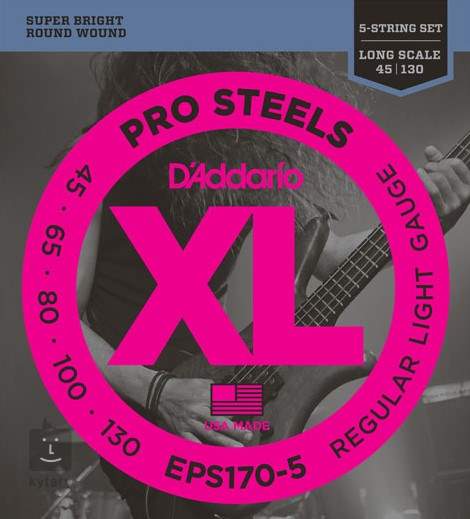 D'Addario D'Addario Set of 5 String Bass Pro Steel 45 - 130 Gauge Long Scale EPS170-5 Buy on Feesheh