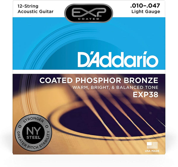D'Addario Guitar Strings D’Addario EXP38 Coated Phosphor Bronze Acoustic Guitar Strings, Light, 10-47 EXP38 Buy on Feesheh