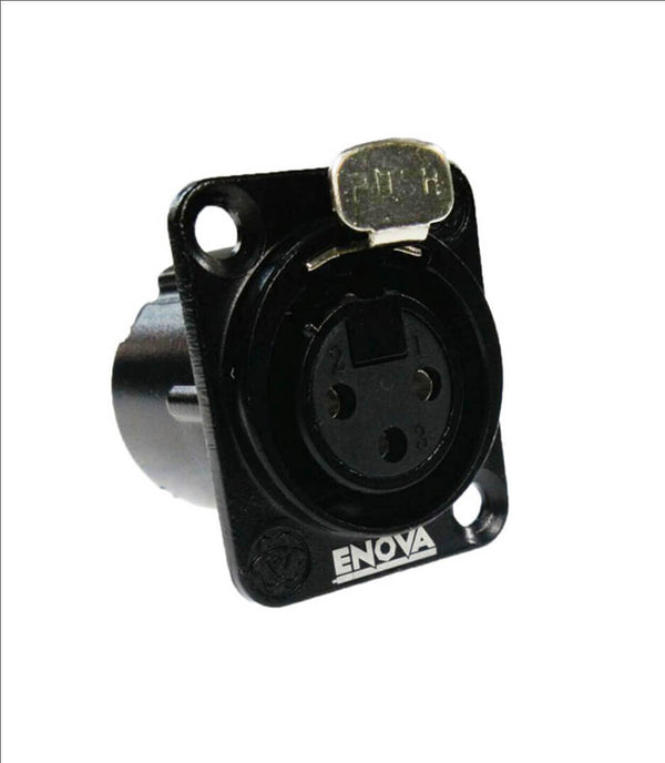 Enova Enova XLR Chassis Connector Female 3-Pin Black Metal Housing Solder Cups XL13FB Buy on Feesheh