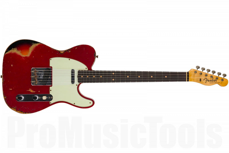 Fender Fender Custom Shop Limited Edition '60 Tele Custom - Heavy Relic - Aged Candy Apple Red Over 3-Color Sunburst 923-1012-866 Buy on Feesheh