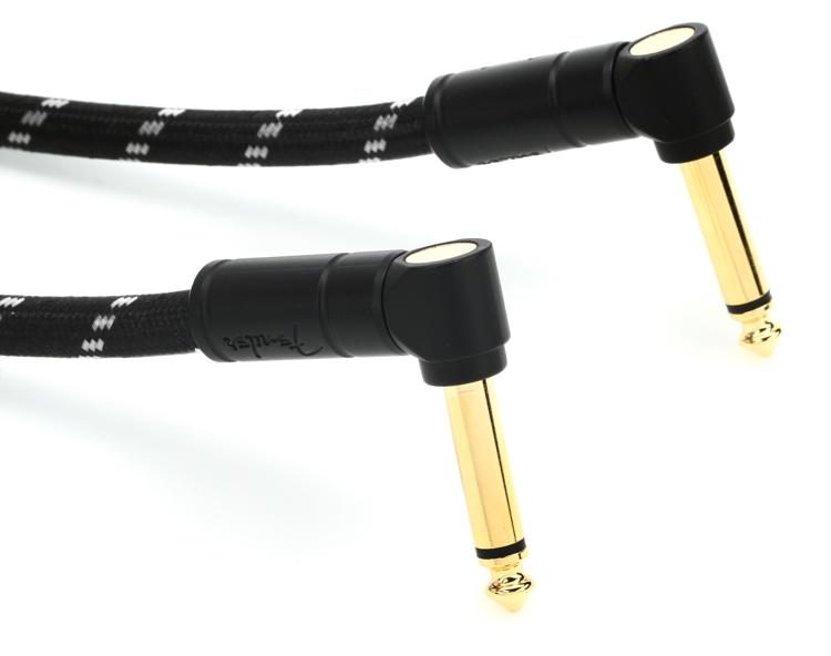 Fender Fender Deluxe Series Right Angle to Right Angle Instrument Cable - 3 foot Black Tweed 0990820096 Buy on Feesheh