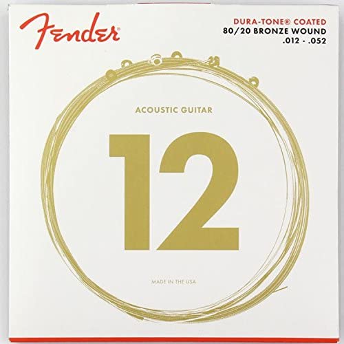 Fender Fender Dura-Tone Coated 80/20 Bronze Acoustic Guitar Strings, 880L .012-.052 0730880303 Buy on Feesheh