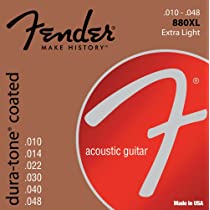 Fender Fender Dura-Tone Coated 80/20 Bronze Acoustic Guitar Strings, 880XL .010-.048 0730880002 Buy on Feesheh