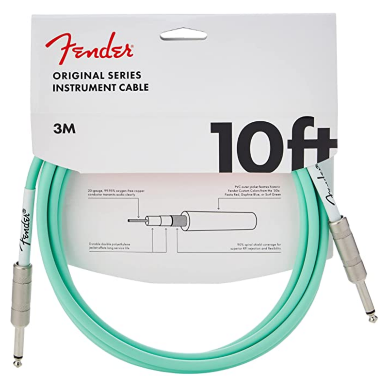 Fender Fender Original Series Straight to Straight Instrument Cable 10 foot Surf Green 0990510058 Buy on Feesheh