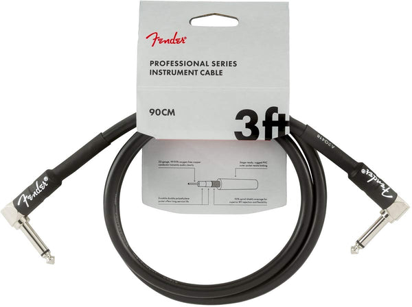 Fender Fender Professional Series Right Angle to Right Angle Instrument Cable - 3 foot Black 0990820058 Buy on Feesheh