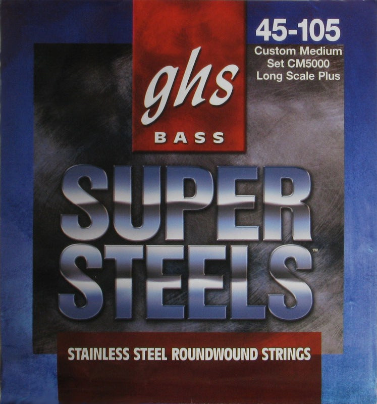 GHS Bass Guitar Strings GHS Super Steels Electric Bass Guitar 4-String 0.45 - 105 Gauge CM5000 Buy on Feesheh