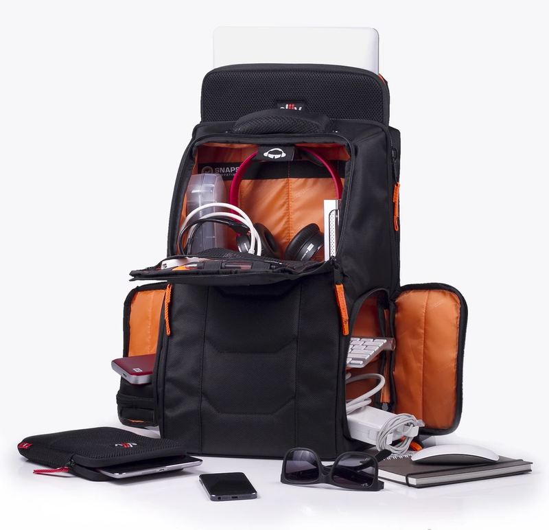 Gruv Cases and Bags Gruv Club Bag Stealth Elite - Flight Smart Tech Backpack (Triple Black, Leather Trim) VENUEBAG02-BLK Buy on Feesheh