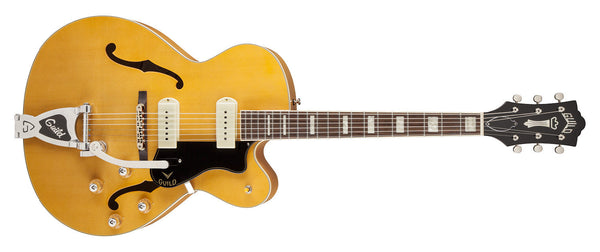 Guild Electric Guitar Guild X-175B Manhattan in Blonde Finish, Guild TKL Deluxe Hardshell Included. 379-5005-801 Buy on Feesheh