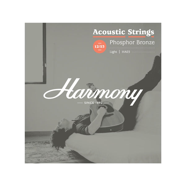 Harmony Strings & Tuners Harmony HA03 Phosphor Bronze Acoustic Guitar Strings, Light, 12/53 HMN-023012 Buy on Feesheh