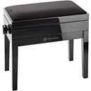 K&M Keyboard Accessories K&M Piano Bench with Sheet Music Storage, Black Glossy Finish & Black Velvet Seat 13950-100-21 Buy on Feesheh