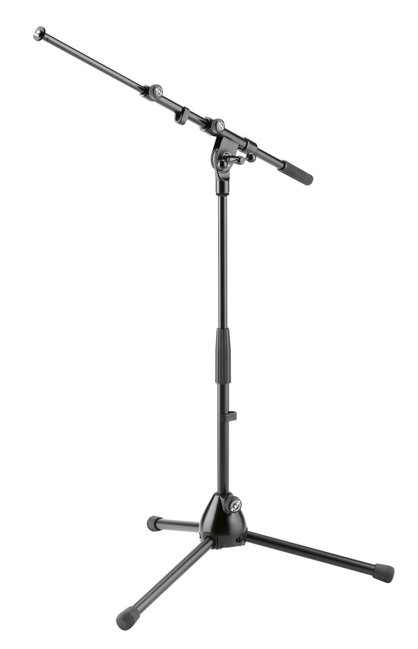K&M Microphones K&M Short Floor Mic Boom Stand with 2-piece Telescoping Boom, Foldable Legs, and Powdercoat Finish - Black 25900-500-55 Buy on Feesheh