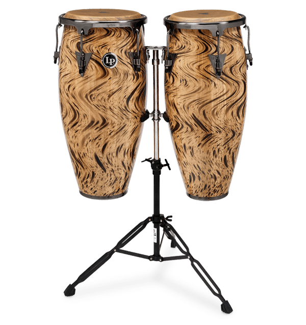 LP Percussion LP Aspire 10" & 11" Conga Set with Double Stand Siam Oak Shell Havana Cafe Finish Brushed Nickel hardware. LPA646-HC Buy on Feesheh
