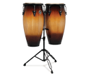 LP Percussion LP Aspire 11" & 12" Conga Set with Double Stand Siam Oak Shell Dark Wood Finish & Black Hardware LPA647-DW Buy on Feesheh