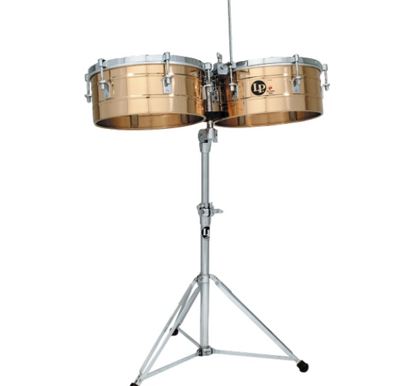 LP Percussion LP Tito Puente 14 - 15" Timbales Bronze Shell With Stand LP257-BZ Buy on Feesheh