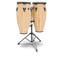 LP Percussion Oak Natural LP City 10 - 11" Conga Set OAK  With Black Hardware & Double Stand LP646NY-AW Buy on Feesheh