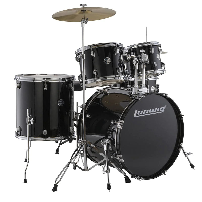 Ludwig Black Finish Ludwig Accent 5-piece Complete Drum Set with 22 inch Bass Drum and Wuhan Cymbals LC19511 Buy on Feesheh