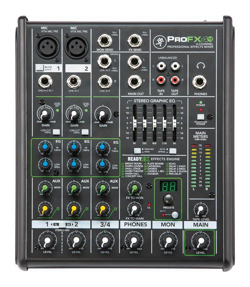 Mackie ProFX4v2 4-Channel Professional Effects Mixer With USB