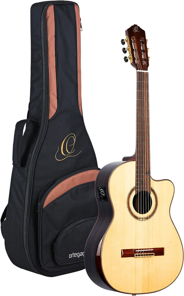 Ortega Acoustic Guitar Ortega Private Room 4/4 Slim Neck Nylon String Guitar, Includes Deluxe Gig Bag STRIPEDSU.C/E Buy on Feesheh