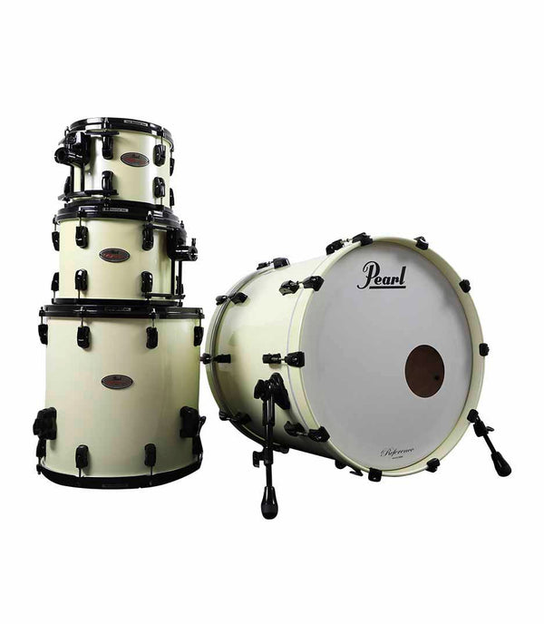PEARL - RF924XSP/B#330 Reference Standard 4pc Shell Pack Without Snare (2218BX/1008T/1209T/1616F) Black Hardware & Ivory Pearl Finish