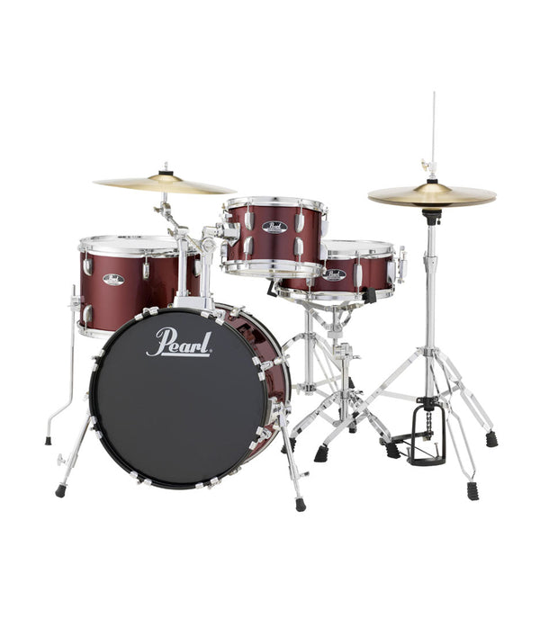 PEARL - RS584C/C#91 Road Show 4pc Drum Set 1812B/1007T/1410F/1350S With Cymbal & Hardware Red Wine 4.33 out of 5