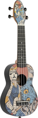 Ortega Ortega Keiki® K2 Designer Soprano Ukulele Samurai Design Includes Drawstring Bag, Tuner, Hook Strap & 5 Picks K2-SR Buy on Feesheh