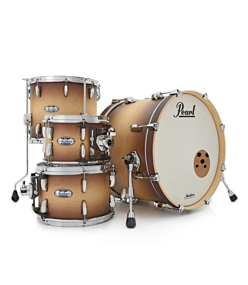 PEARL - Masters Maple Complete Fusion 4pc Shell Pack Without Snare - Satin Natural Burst Finish
