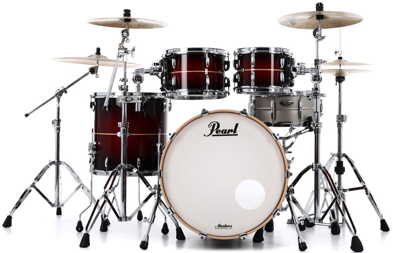 Pearl Acoustic Drums Pearl Masters Maple Complete MCT924XEDP/C 4-piece Shell Pack - Red Burst Stripe MCT924XEDP/C Buy on Feesheh